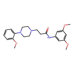 N-(3,5-dimethoxyphenyl)-3-[4-(2-methoxyphenyl)piperazin-1-yl]propanamide structure