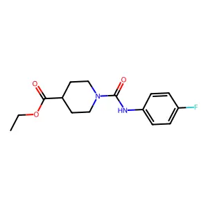 Ethyl 1-[(4-fluoroanilino)carbonyl]-4-piperidinecarboxylate structure