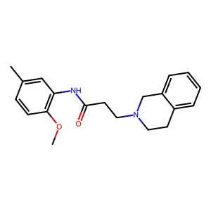 3-(3,4-dihydro-1H-isoquinolin-2-yl)-N-(2-methoxy-5-methylphenyl)propanamide structure