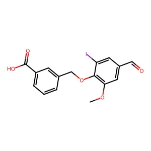 3-((4-Formyl-2-iodo-6-methoxyphenoxy)methyl)benzoic acid structure