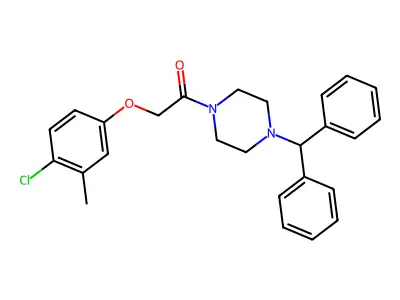 1-(4-Benzhydrylpiperazin-1-yl)-2-(4-chloro-3-methylphenoxy)ethanone structure