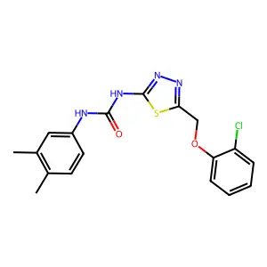 1-{5-[(2-Chlorophenoxy)methyl]-1,3,4-thiadiazol-2-yl}-3-(3,4-dimethylphenyl)urea structure