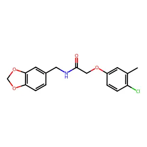 N-(1,3-benzodioxol-5-ylmethyl)-2-(4-chloro-3-methylphenoxy)acetamide structure