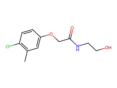 2-(4-chloro-3-methylphenoxy)-N-(2-hydroxyethyl)acetamide structure