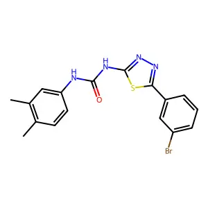 1-[5-(3-Bromophenyl)-1,3,4-thiadiazol-2-yl]-3-(3,4-dimethylphenyl)urea structure