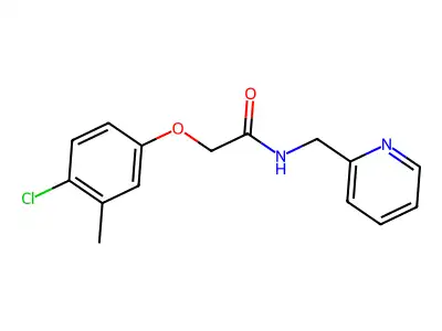 2-(4-chloro-3-methylphenoxy)-N-(pyridin-2-ylmethyl)acetamide structure