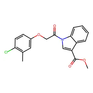 methyl 1-[(4-chloro-3-methylphenoxy)acetyl]-1H-indole-3-carboxylate structure