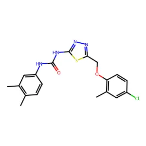 1-{5-[(4-chloro-2-methylphenoxy)methyl]-1,3,4-thiadiazol-2-yl}-3-(3,4-dimethylphenyl)urea structure