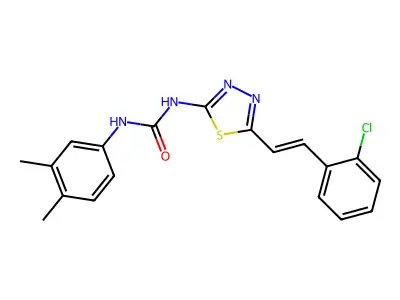 1-[5-[(E)-2-(2-chlorophenyl)ethenyl]-1,3,4-thiadiazol-2-yl]-3-(3,4-dimethylphenyl)urea structure