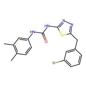 1-[5-(3-Bromobenzyl)-1,3,4-thiadiazol-2-yl]-3-(3,4-dimethylphenyl)urea structure
