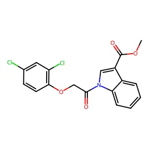 Methyl 1-(2-(2,4-dichlorophenoxy)acetyl)-1H-indole-3-carboxylate structure