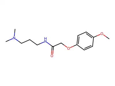 N-[3-(dimethylamino)propyl]-2-(4-methoxyphenoxy)acetamide structure