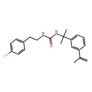 N-[2-(4-fluorophenyl)ethyl]-N'-[1-(3-isopropenylphenyl)-1-methylethyl]urea structure