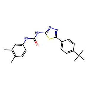 1-[5-(4-Tert-butylphenyl)-1,3,4-thiadiazol-2-yl]-3-(3,4-dimethylphenyl)urea structure