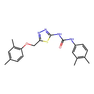 1-{5-[(2,4-dimethylphenoxy)methyl]-1,3,4-thiadiazol-2-yl}-3-(3,4-dimethylphenyl)urea structure