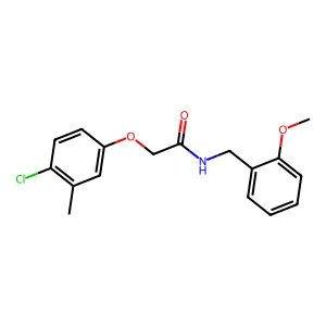 2-(4-chloro-3-methylphenoxy)-N-(2-methoxybenzyl)acetamide structure