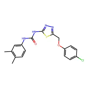 1-[5-[(4-Chlorophenoxy)methyl]-1,3,4-thiadiazol-2-yl]-3-(3,4-dimethylphenyl)urea structure