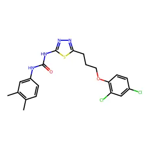 1-[5-[3-(2,4-dichlorophenoxy)propyl]-1,3,4-thiadiazol-2-yl]-3-(3,4-dimethylphenyl)urea structure