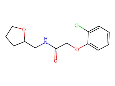 2-(2-chlorophenoxy)-N-(tetrahydrofuran-2-ylmethyl)acetamide structure