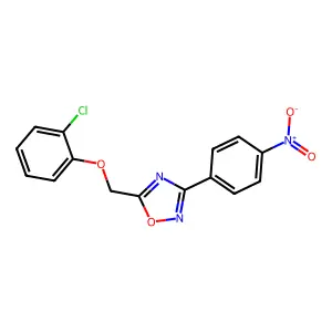 5-[(2-Chlorophenoxy)methyl]-3-(4-nitrophenyl)-1,2,4-oxadiazole structure