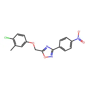 5-[(4-Chloro-3-methylphenoxy)methyl]-3-(4-nitrophenyl)-1,2,4-oxadiazole structure