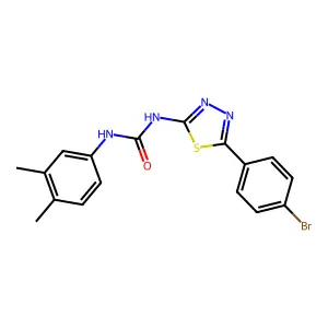 1-[5-(4-Bromophenyl)-1,3,4-thiadiazol-2-yl]-3-(3,4-dimethylphenyl)urea structure