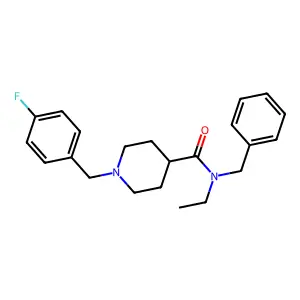 N-benzyl-N-ethyl-1-[(4-fluorophenyl)methyl]piperidine-4-carboxamide structure