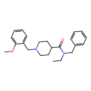 N-benzyl-N-ethyl-1-[(2-methoxyphenyl)methyl]piperidine-4-carboxamide structure