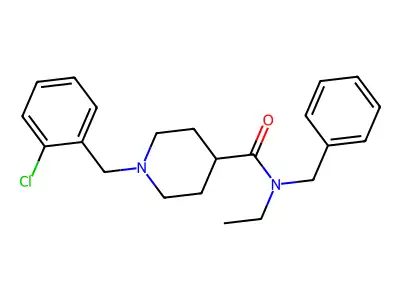 N-benzyl-1-(2-chlorobenzyl)-N-ethylpiperidine-4-carboxamide structure