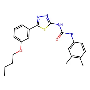 1-[5-(3-Butoxyphenyl)-1,3,4-thiadiazol-2-yl]-3-(3,4-dimethylphenyl)urea structure