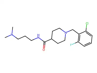 1-[(2-chloro-6-fluorophenyl)methyl]-N-[3-(dimethylamino)propyl]piperidine-4-carboxamide structure