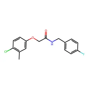 2-(4-chloro-3-methylphenoxy)-N-(4-fluorobenzyl)acetamide structure