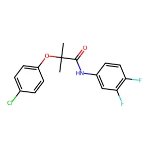 2-(4-chlorophenoxy)-N-(3,4-difluorophenyl)-2-methylpropanamide structure