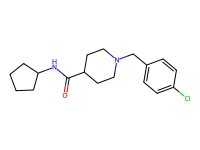 1-(4-chlorobenzyl)-N-cyclopentylpiperidine-4-carboxamide structure