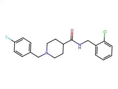 N-[(2-chlorophenyl)methyl]-1-[(4-fluorophenyl)methyl]piperidine-4-carboxamide structure
