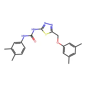 1-{5-[(3,5-dimethylphenoxy)methyl]-1,3,4-thiadiazol-2-yl}-3-(3,4-dimethylphenyl)urea structure