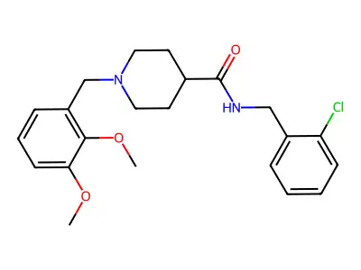 N-(2-chlorobenzyl)-1-(2,3-dimethoxybenzyl)piperidine-4-carboxamide structure