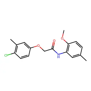 2-(4-chloro-3-methylphenoxy)-N-(2-methoxy-5-methylphenyl)acetamide structure