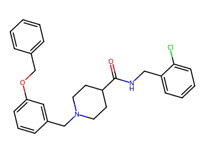 1-[3-(benzyloxy)benzyl]-N-(2-chlorobenzyl)piperidine-4-carboxamide structure