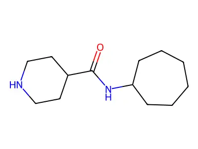 N-cycloheptylpiperidine-4-carboxamide structure