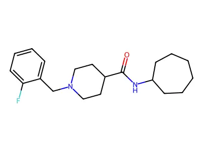 N-cycloheptyl-1-[(2-fluorophenyl)methyl]piperidine-4-carboxamide structure