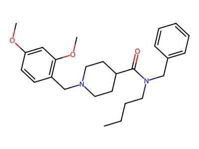 N-benzyl-N-butyl-1-[(2,4-dimethoxyphenyl)methyl]piperidine-4-carboxamide structure