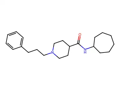 N-cycloheptyl-1-(3-phenylpropyl)piperidine-4-carboxamide structure