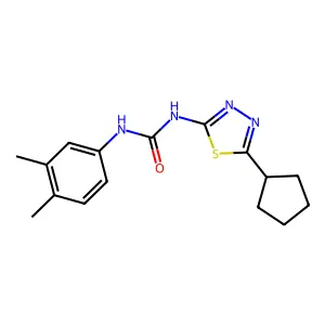 1-(5-Cyclopentyl-1,3,4-thiadiazol-2-yl)-3-(3,4-dimethylphenyl)urea structure
