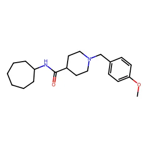 N-cycloheptyl-1-(4-methoxybenzyl)piperidine-4-carboxamide structure