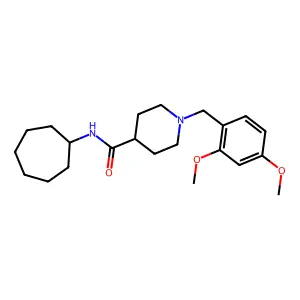 N-cycloheptyl-1-[(2,4-dimethoxyphenyl)methyl]piperidine-4-carboxamide structure