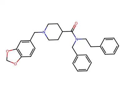 1-(1,3-benzodioxol-5-ylmethyl)-N-benzyl-N-(2-phenylethyl)piperidine-4-carboxamide structure