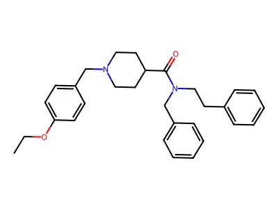 N-benzyl-1-(4-ethoxybenzyl)-N-(2-phenylethyl)piperidine-4-carboxamide structure