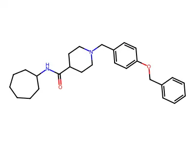 N-cycloheptyl-1-[(4-phenylmethoxyphenyl)methyl]piperidine-4-carboxamide structure