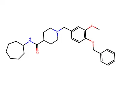 1-[4-(benzyloxy)-3-methoxybenzyl]-N-cycloheptylpiperidine-4-carboxamide structure